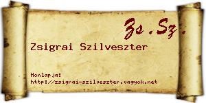 Zsigrai Szilveszter névjegykártya