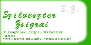 szilveszter zsigrai business card